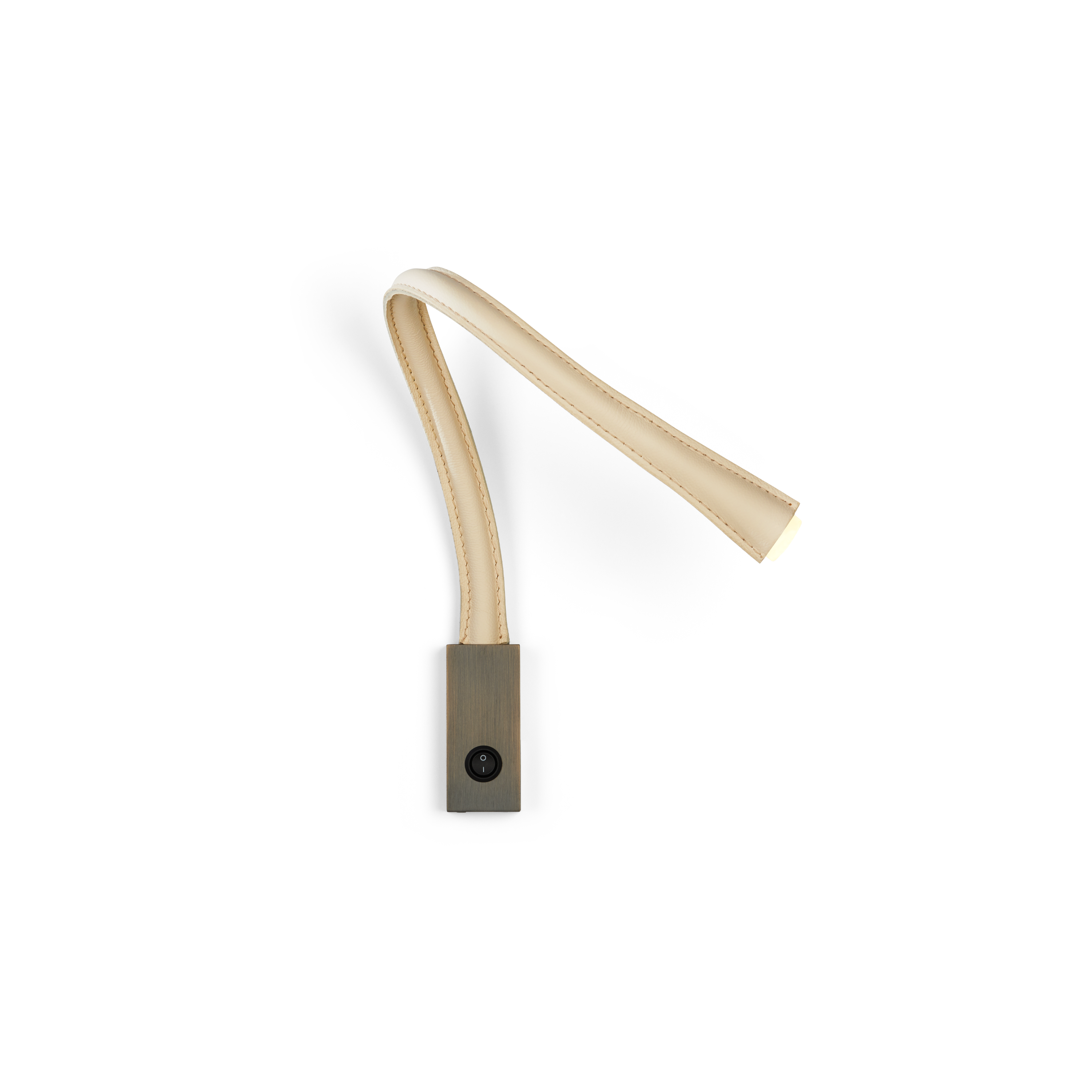 Contardi Lighting Flexiled wall Lamp - l.600 - Satin Bronze - Ivory Leather - With Switch