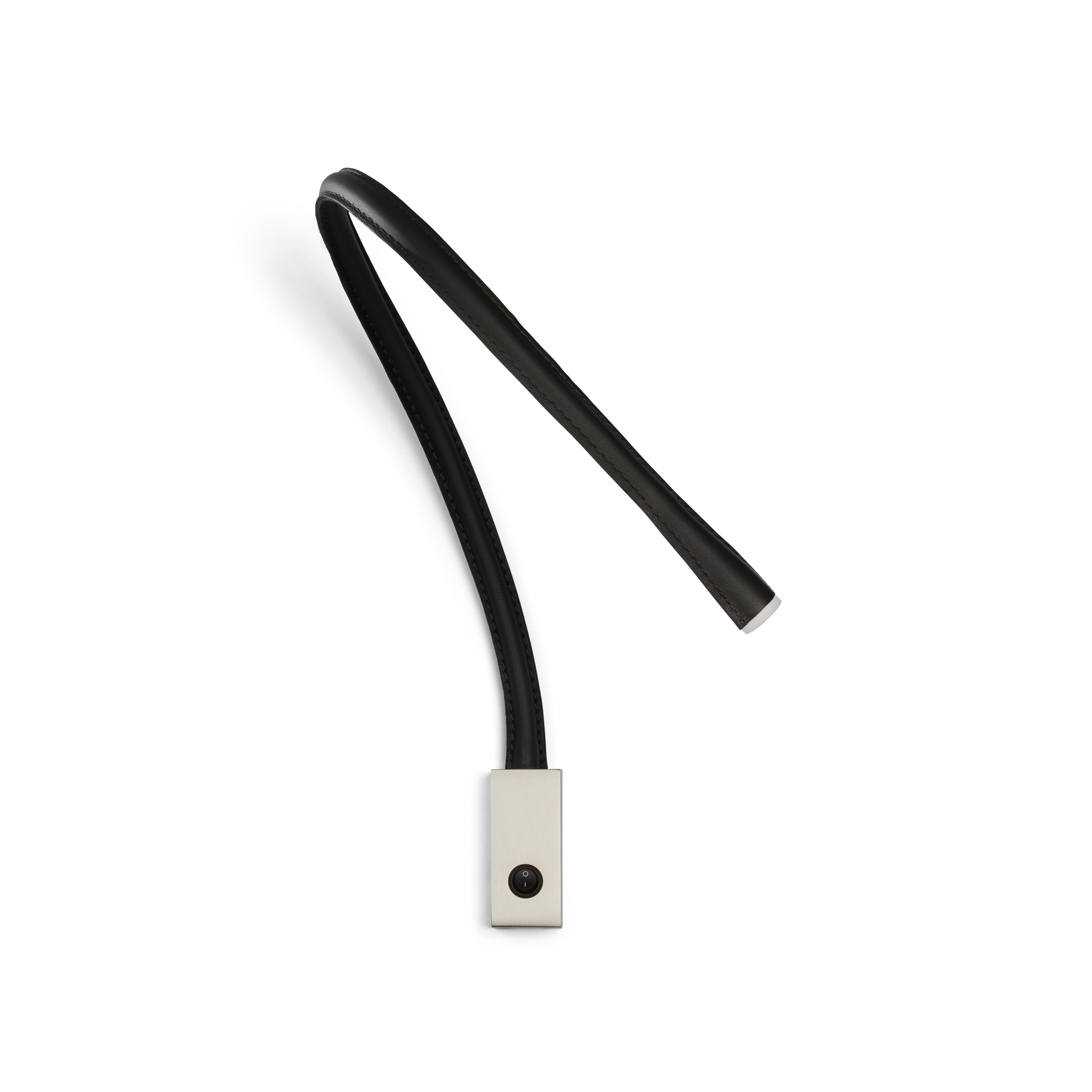 Contardi Lighting Flexiled wall Lamp - l.900 - Satin Nickel - Black leather - With Switch