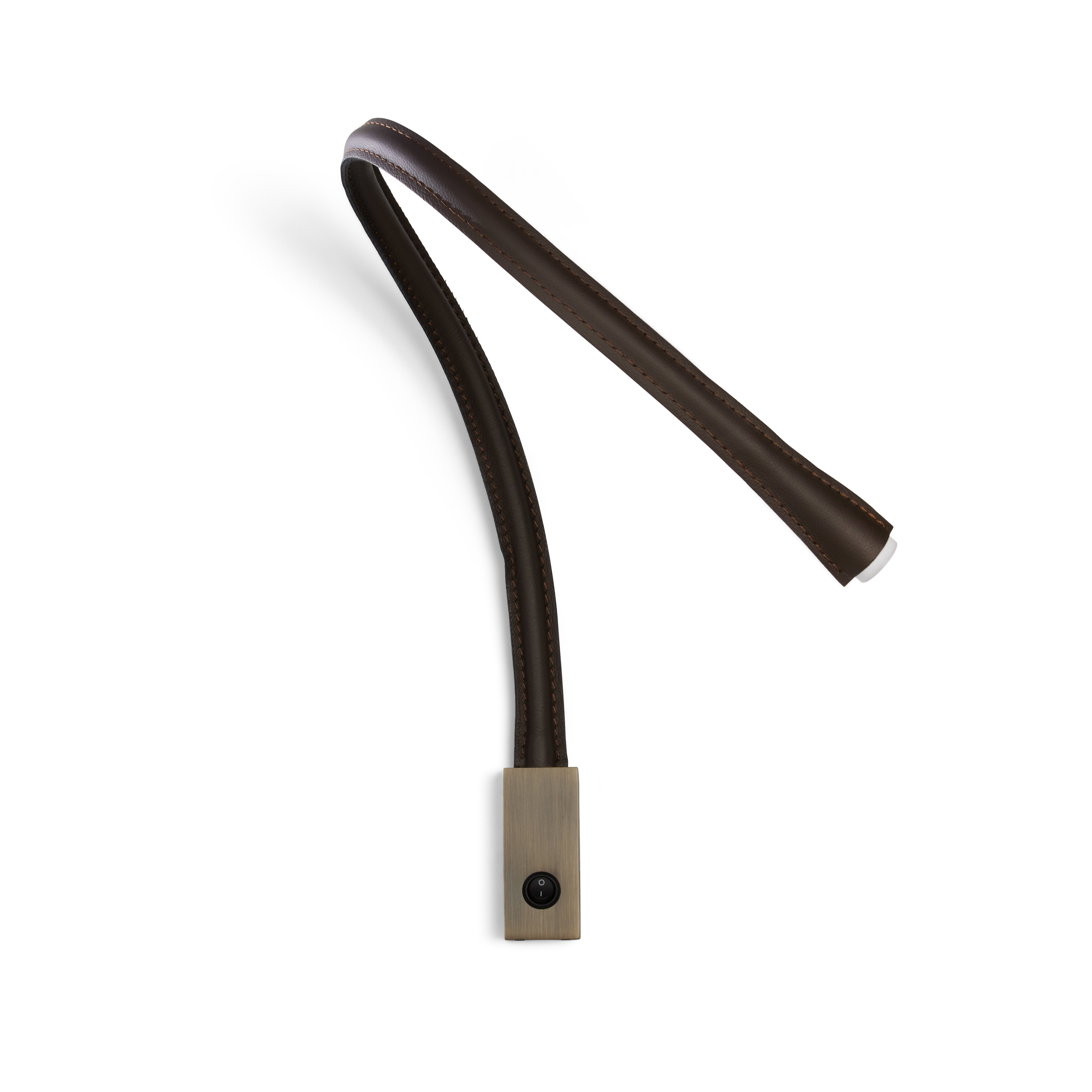 Contardi Lighting Flexiled wall Lamp - l.900 - Satin Bronze - Black leather - With Switch