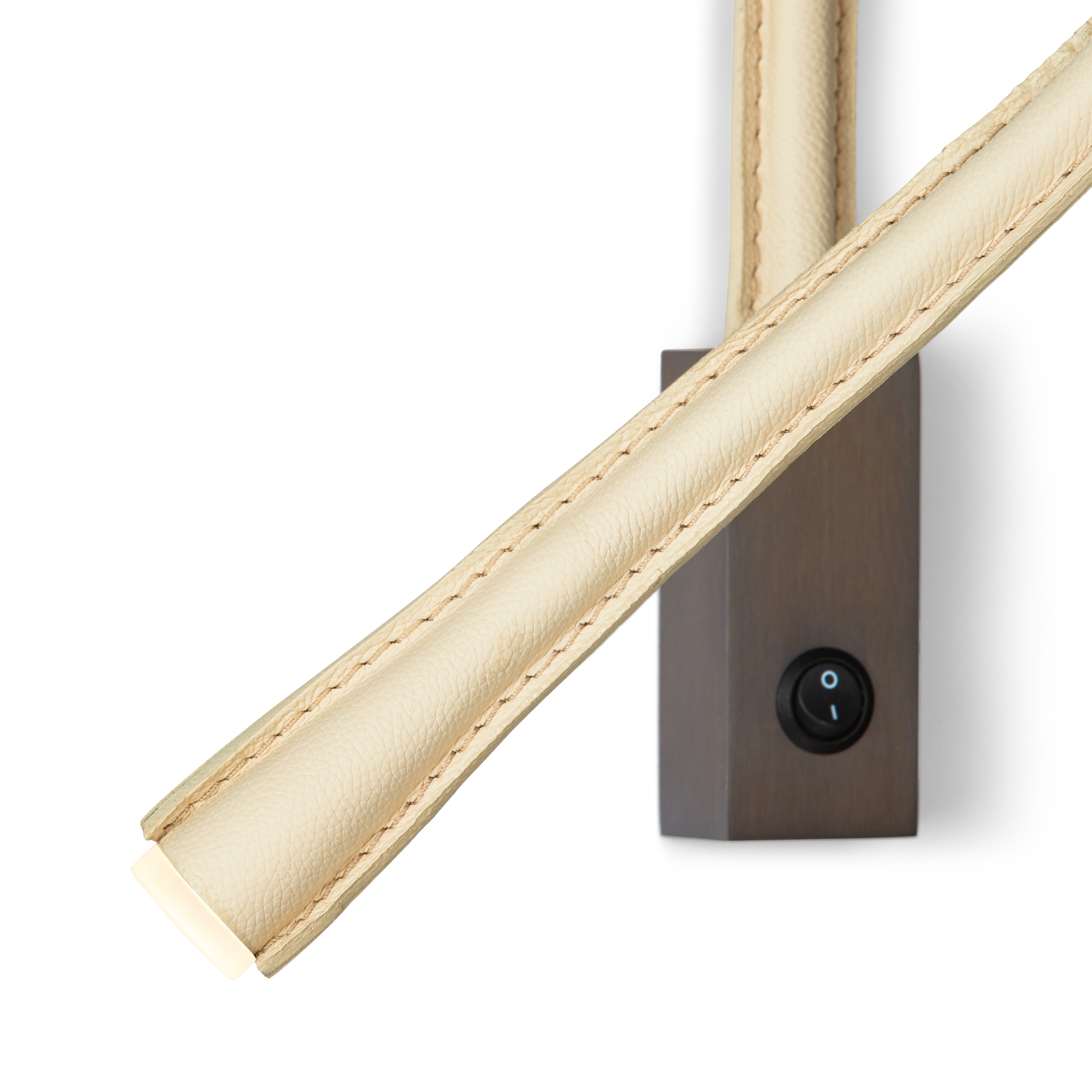 Contardi Lighting Flexiled wall Lamp - l.900 - Satin Bronze - Ivory Leather - With Switch