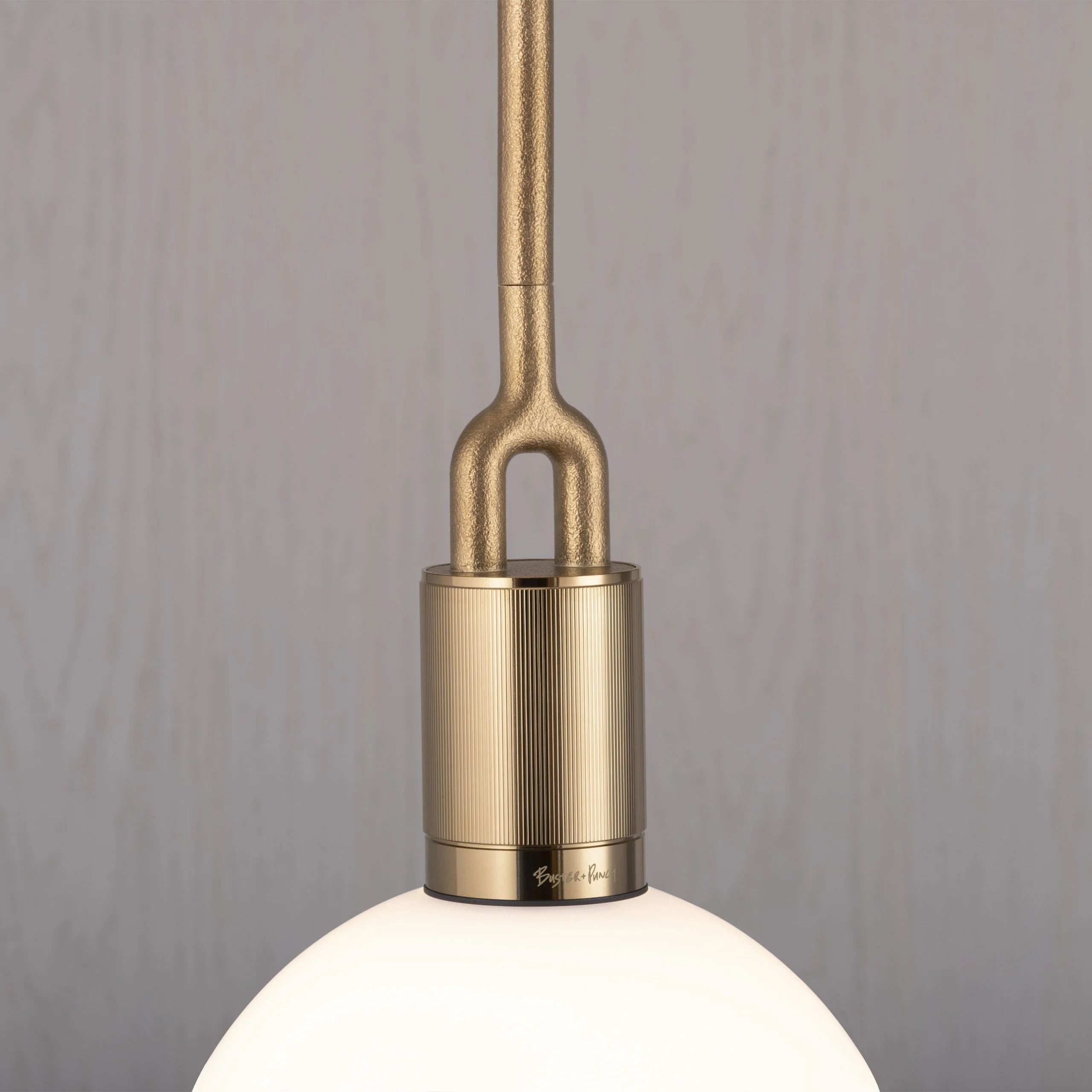 Buster & Punch Forked Pendant - Globe - Opal - Large - Brass