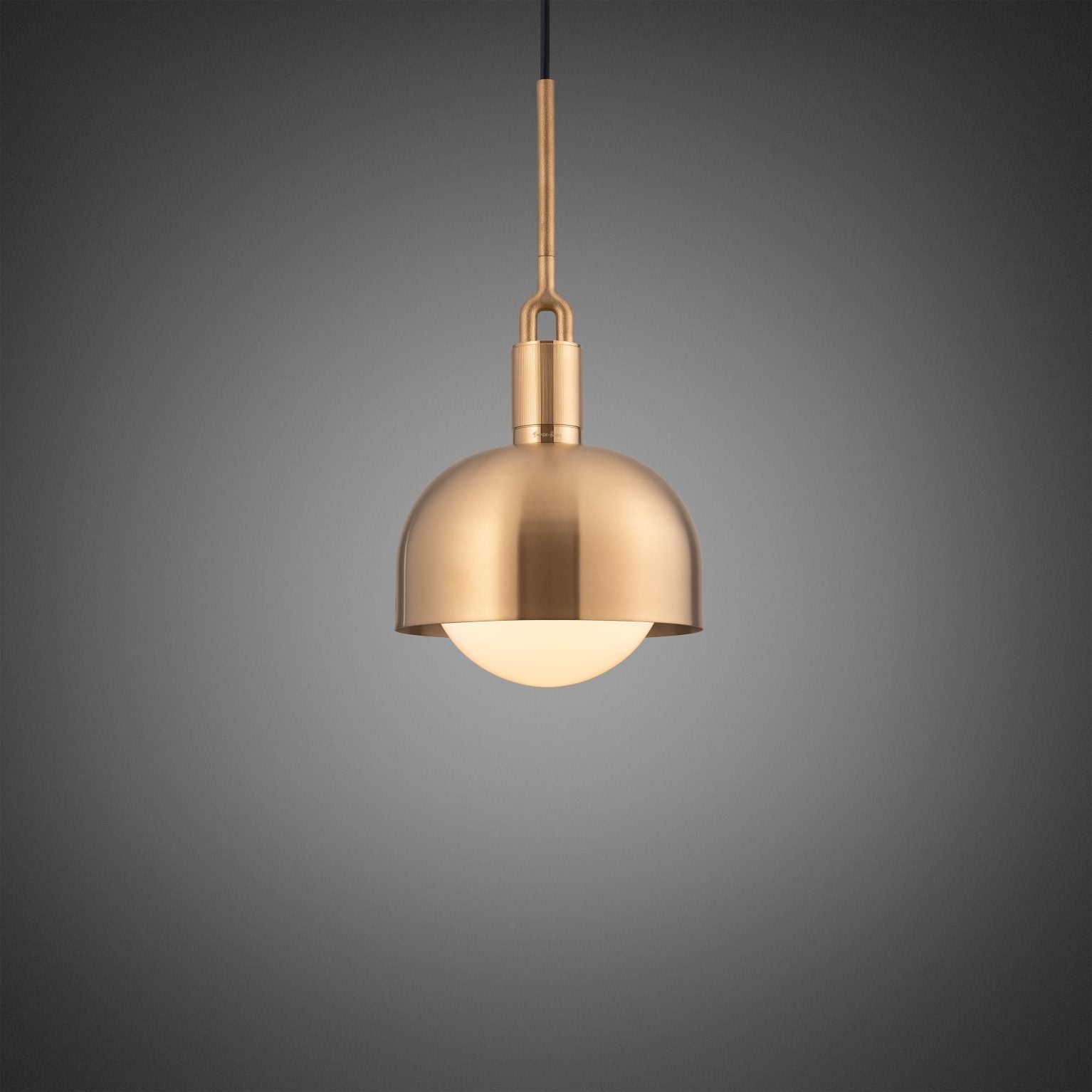 Buster & Punch Forked Pendant - Shade - Globe - Opal - Medium - Brass