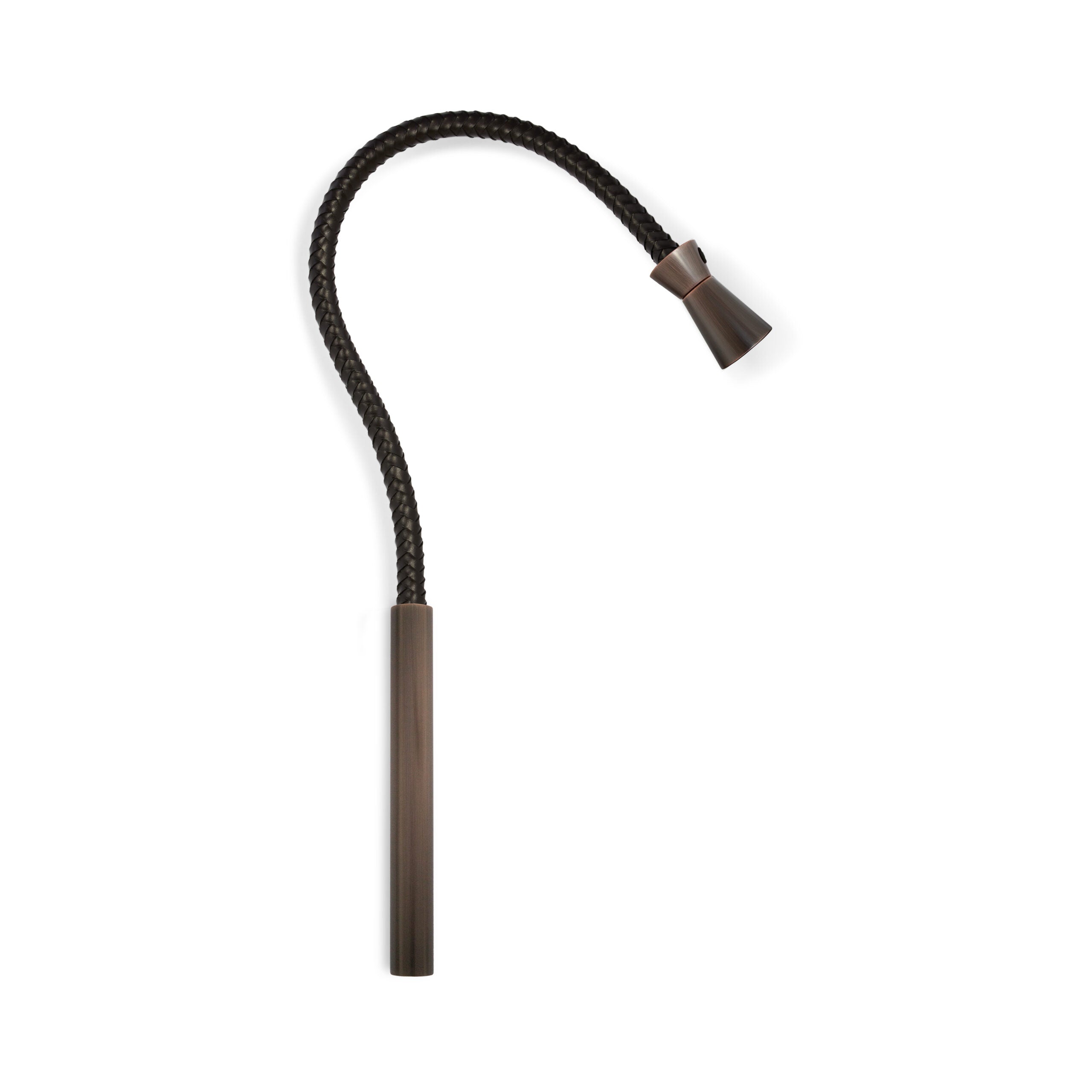 Contardi Lighting Fly Gin & Tonic Battery Light- Satin Bronze - Dark brown braided leather