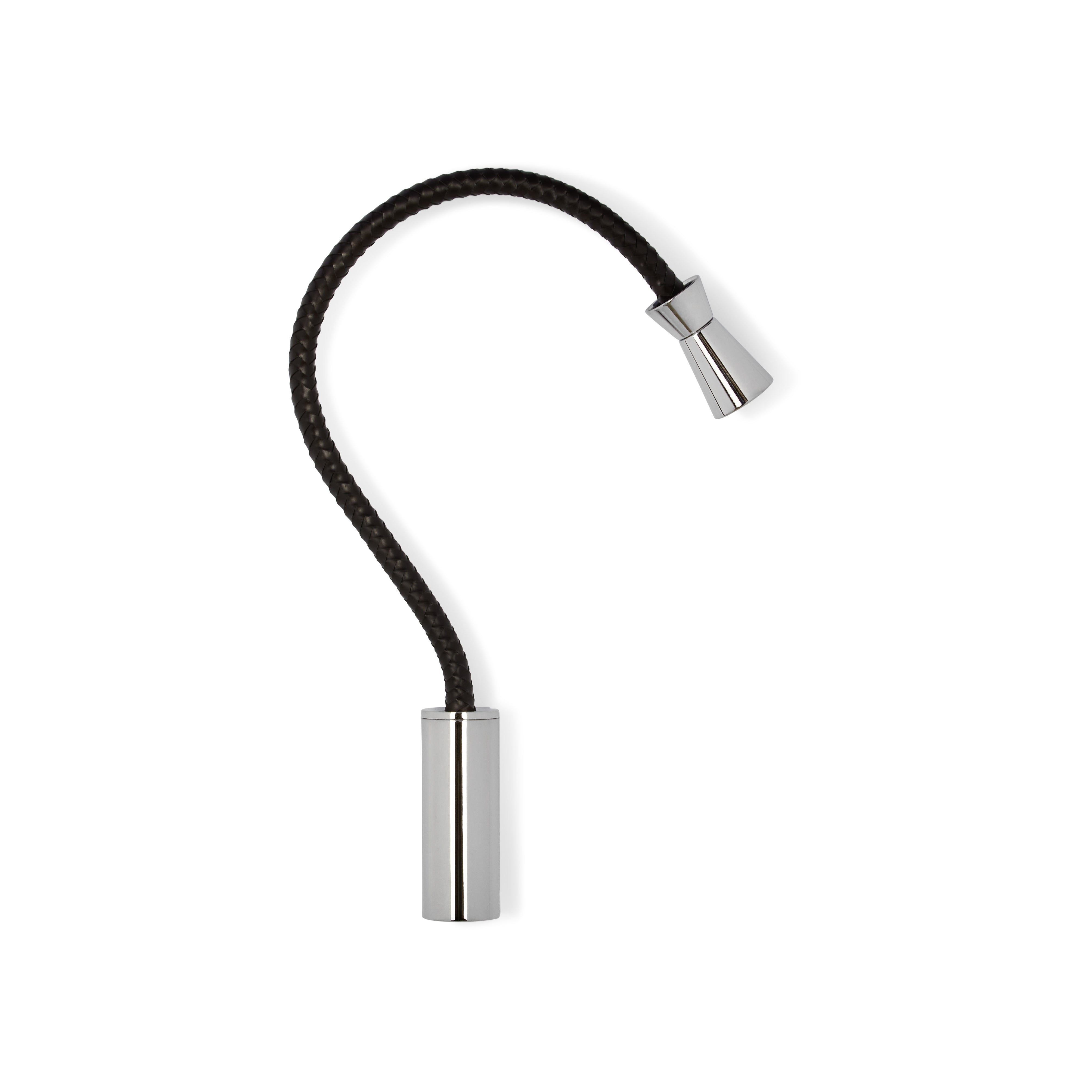 Contardi Lighting Fly Gin & Tonic Wall Lamp - Polished Nickel - Dark brown braided leather