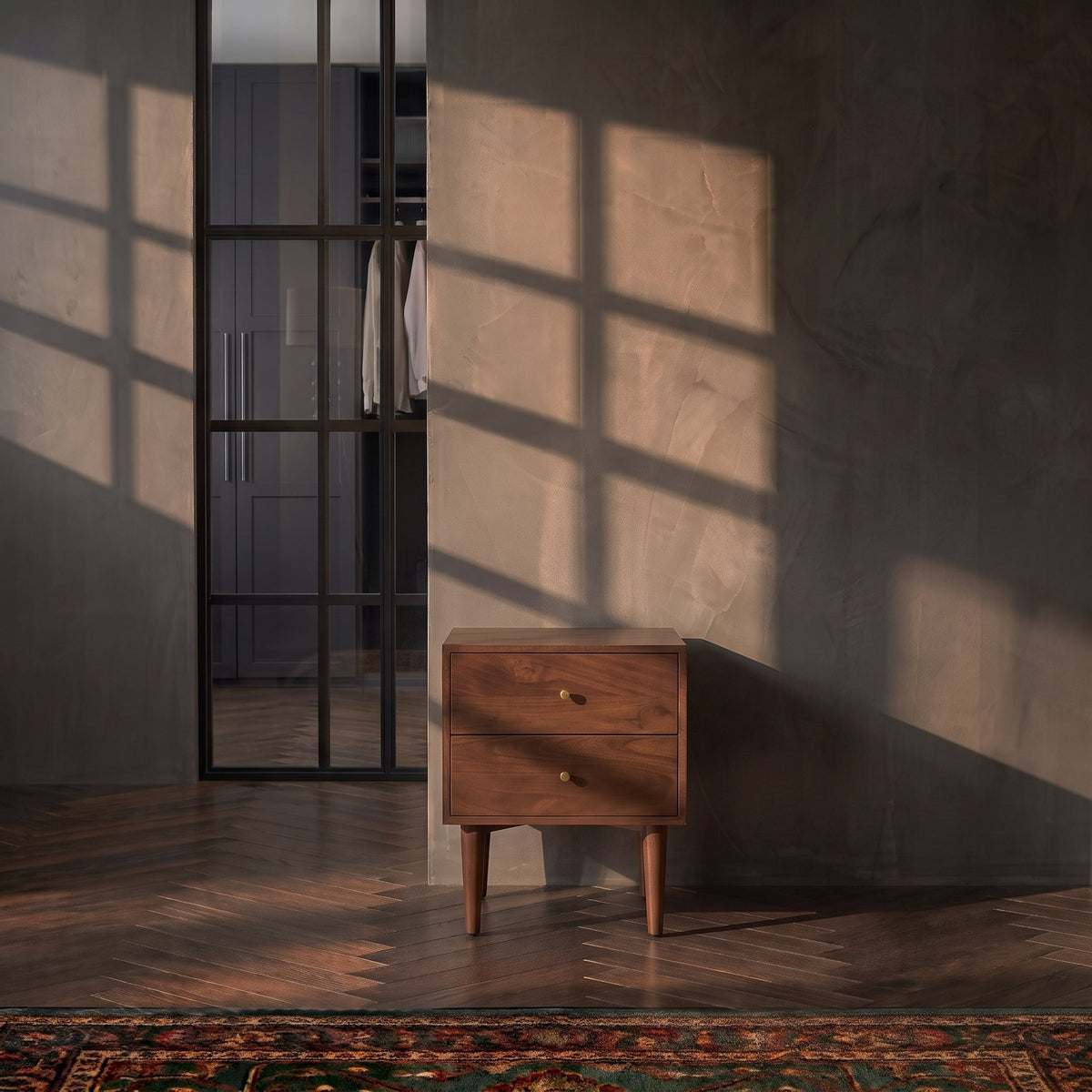 Fishe & Lilly Scandinavian Walnut Oslo Bedside Table