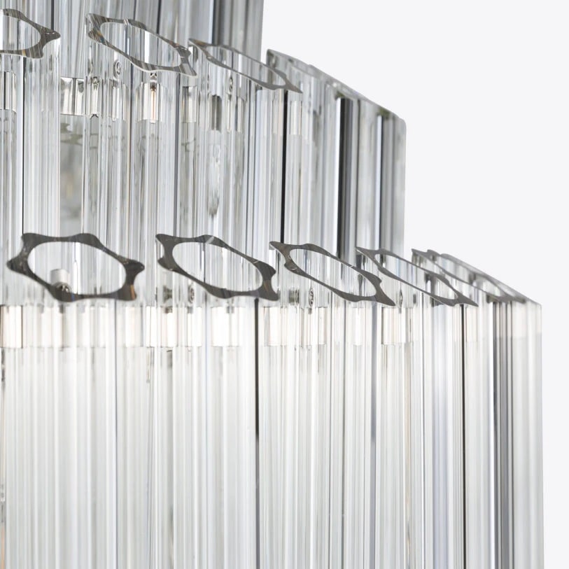 Pure White Lines Clear Grande Palermo Chandelier