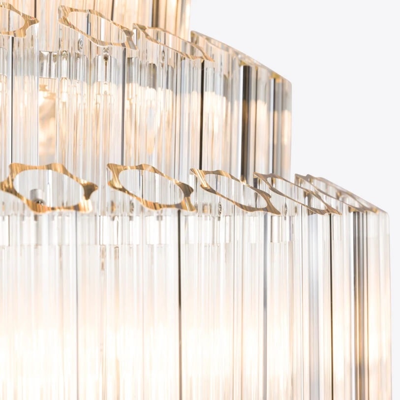 Pure White Lines Clear Grande Palermo Chandelier