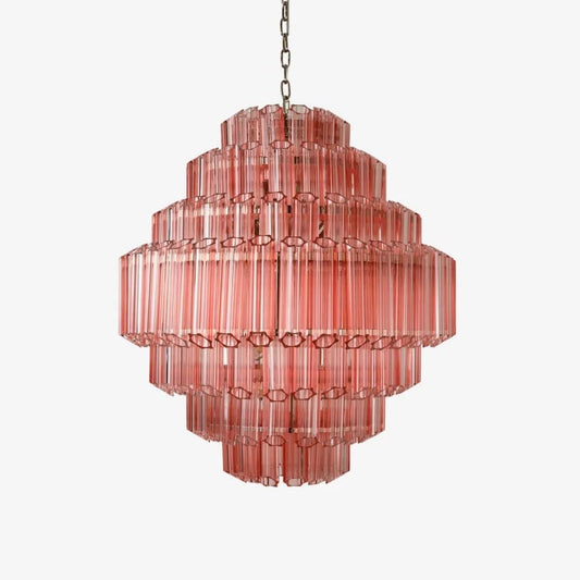 Pure White Lines Pink Grande Palermo Chandelier