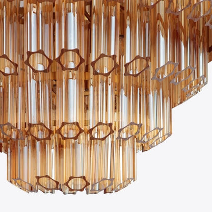 Pure White Lines Amber Grande Palermo Chandelier