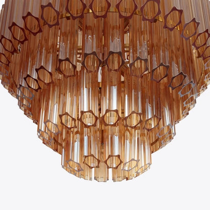 Pure White Lines Amber Grande Palermo Chandelier