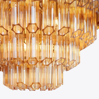 Pure White Lines Amber Grande Palermo Chandelier