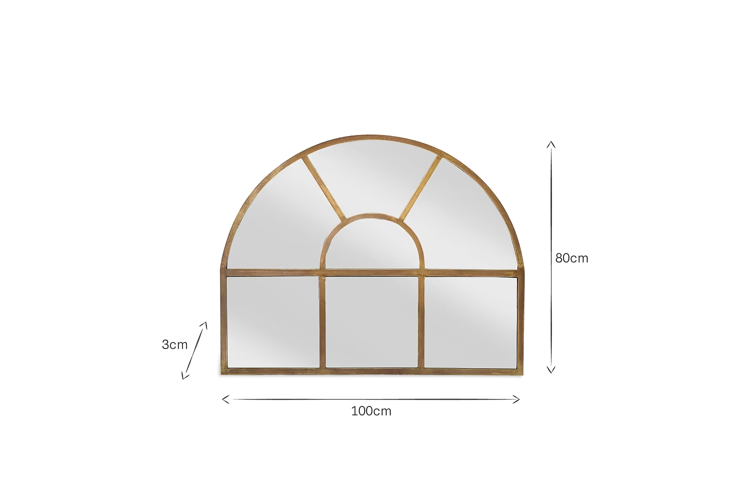 Nkuku - Imoma Iron Overmantel Arch Mirror - Brass