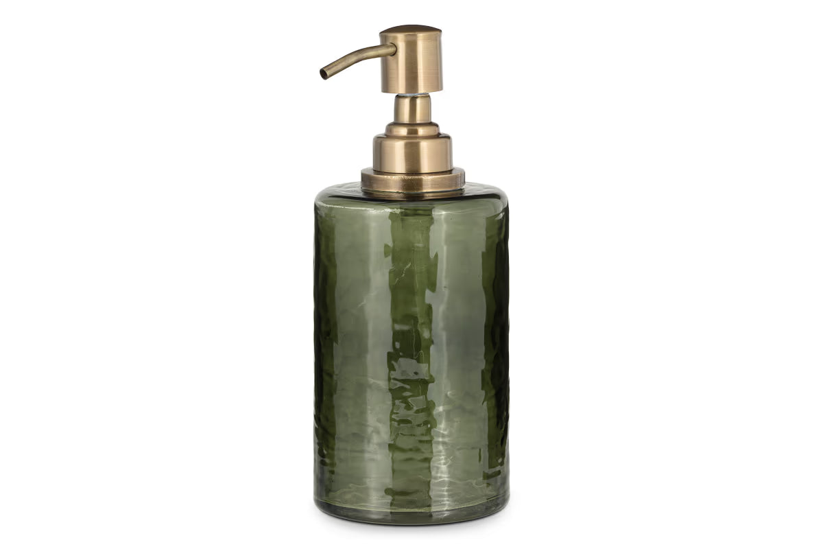 Nkuku - Ilcoso Recycled Hammered Glass Soap Dispenser - Green