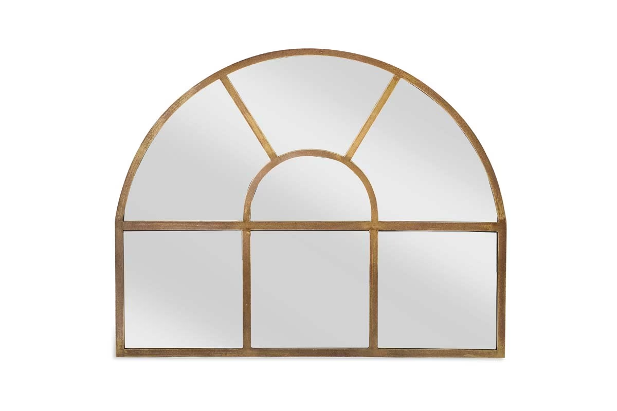 Nkuku - Imoma Iron Overmantel Arch Mirror - Brass