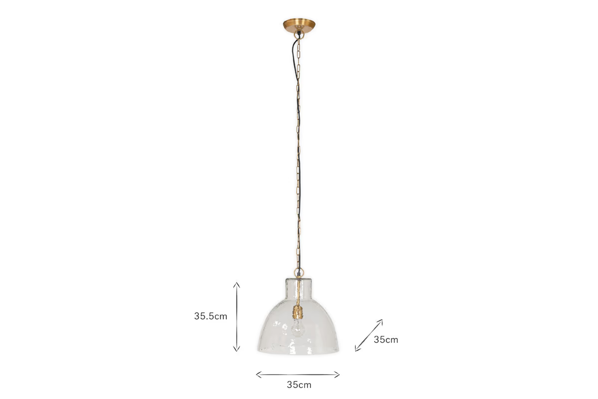 Nkuku - Inayah Recycled Glass Pendant Light - Clear