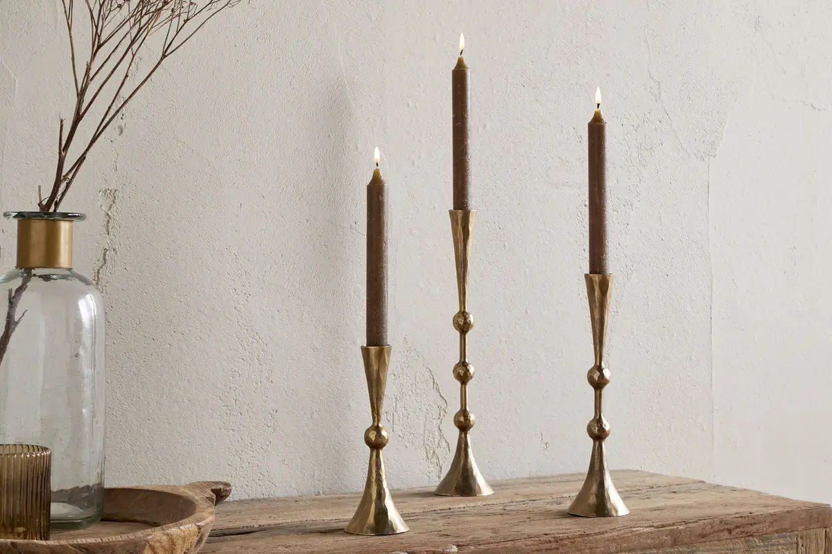 Nkuku - Javanee Candle Holder - Antique Brass - Medium