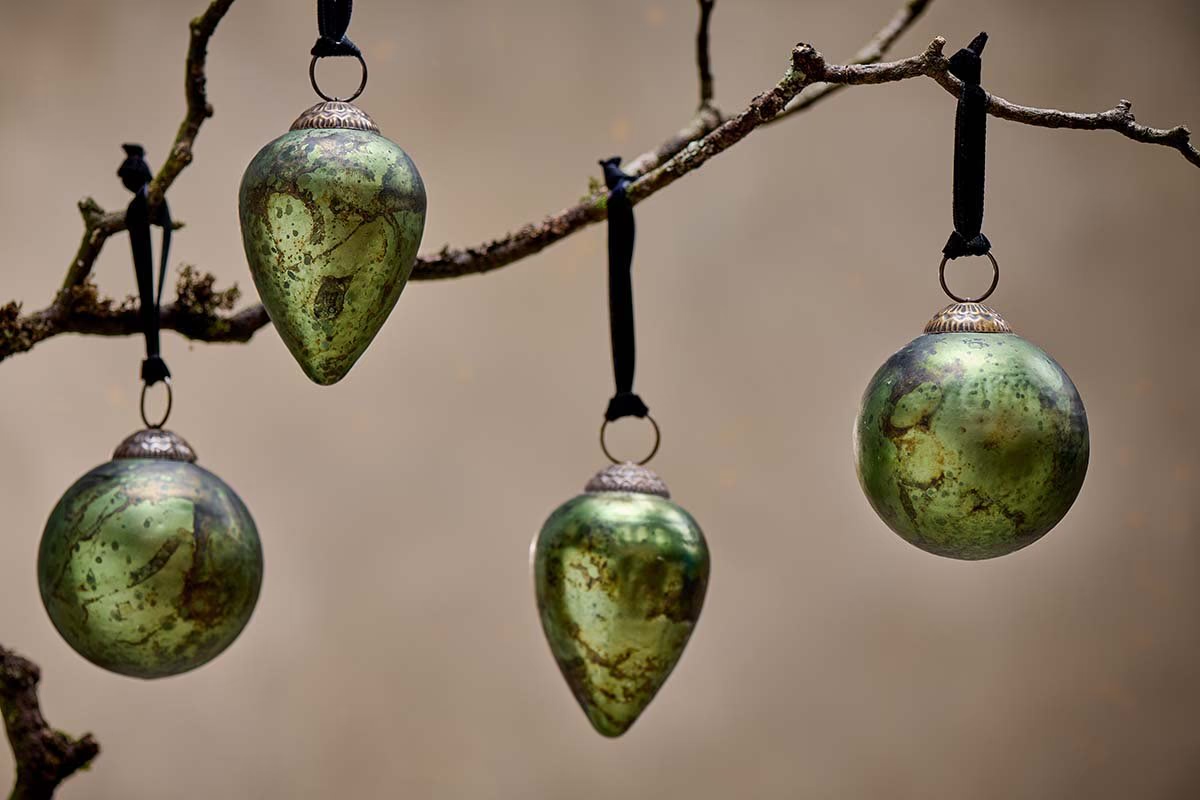 Nkuku - Jalshara Baubles - Moss (Set of 4)