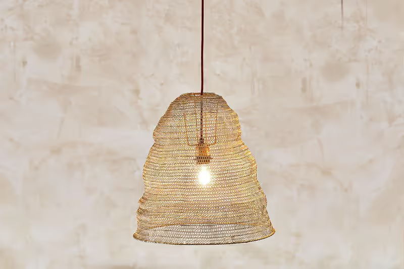 Nkuku - Jatani Wire Lampshade - Antique Brass - Large Oval