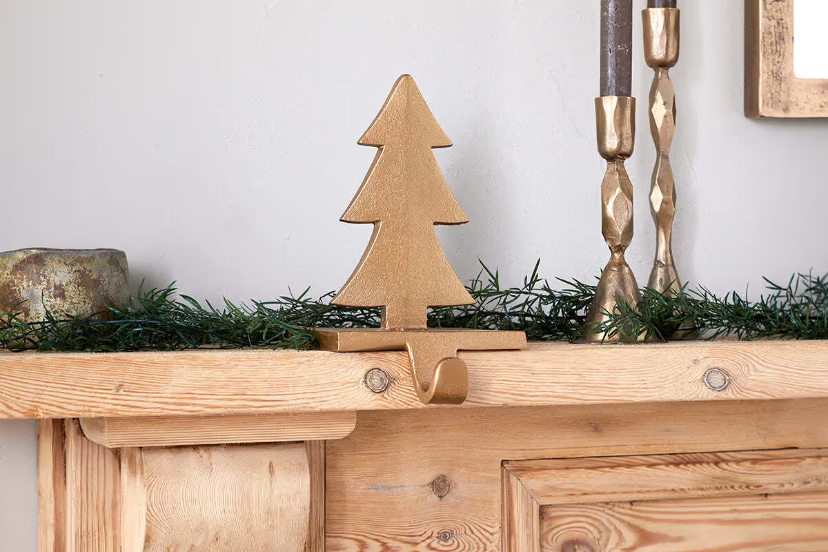 Nkuku - Kotta Stocking Tree Holder - Antique Brass