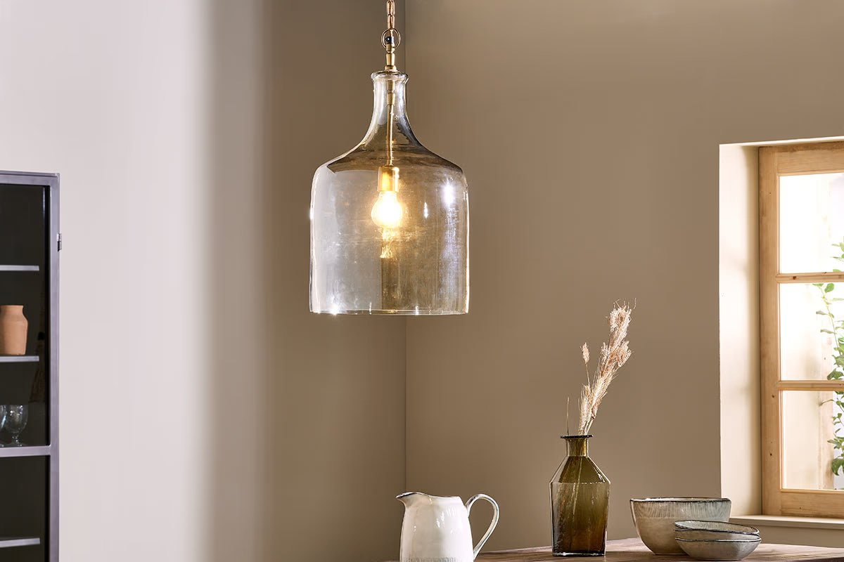 Nkuku - Kalsi Recycled Glass Pendant Light - Lustre - Large