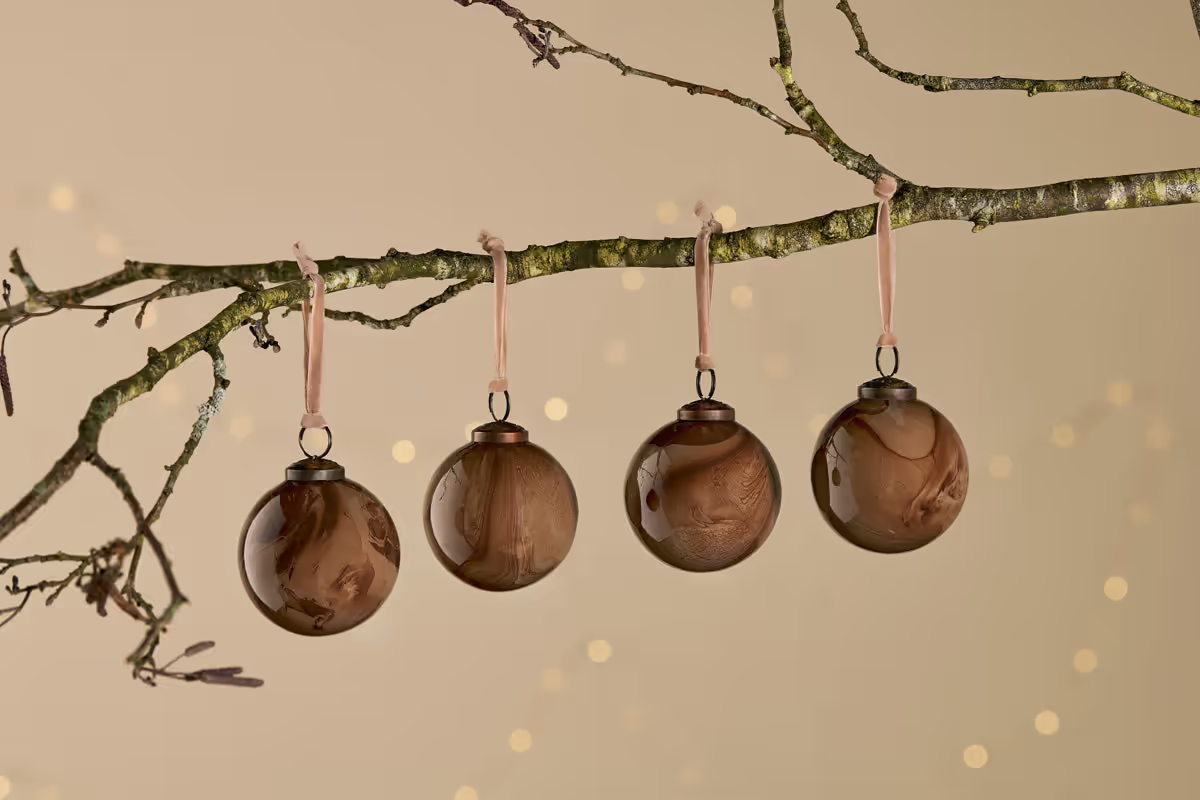 Nkuku - Kancha Baubles - Mocha (Set of 4)