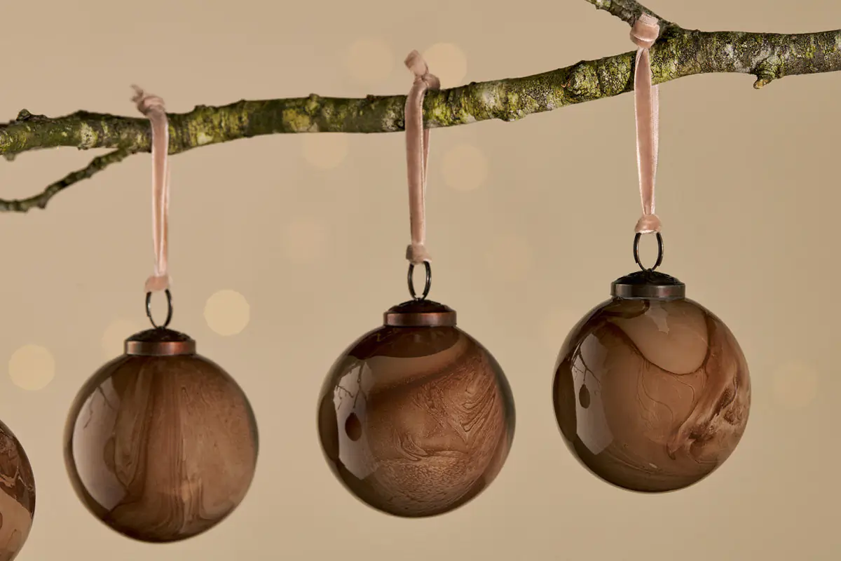 Nkuku - Kancha Baubles - Mocha (Set of 4)
