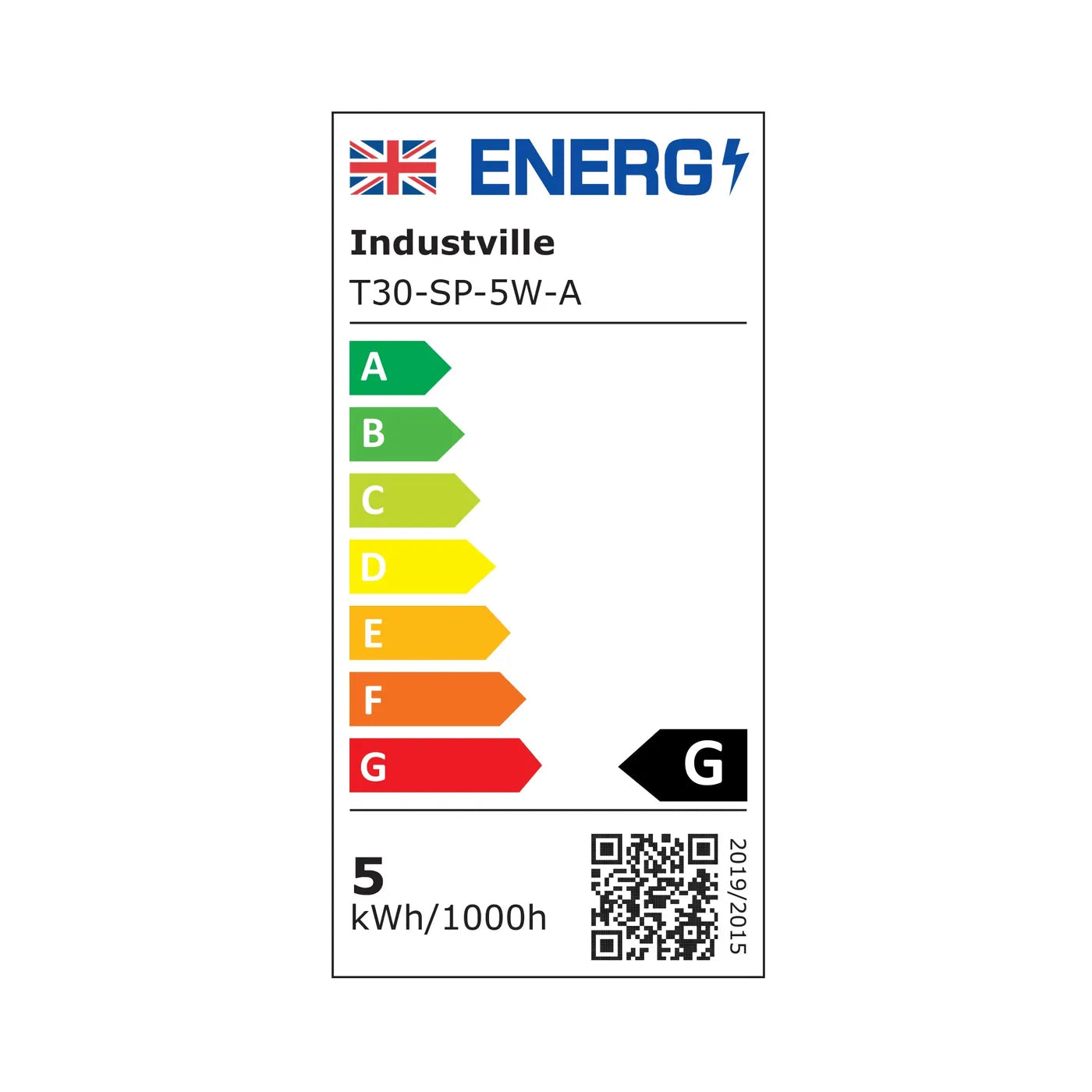 Industville Vintage Edison Cylinder Old Filament Dimmable LED Bulb - E27 5W T30 - Amber