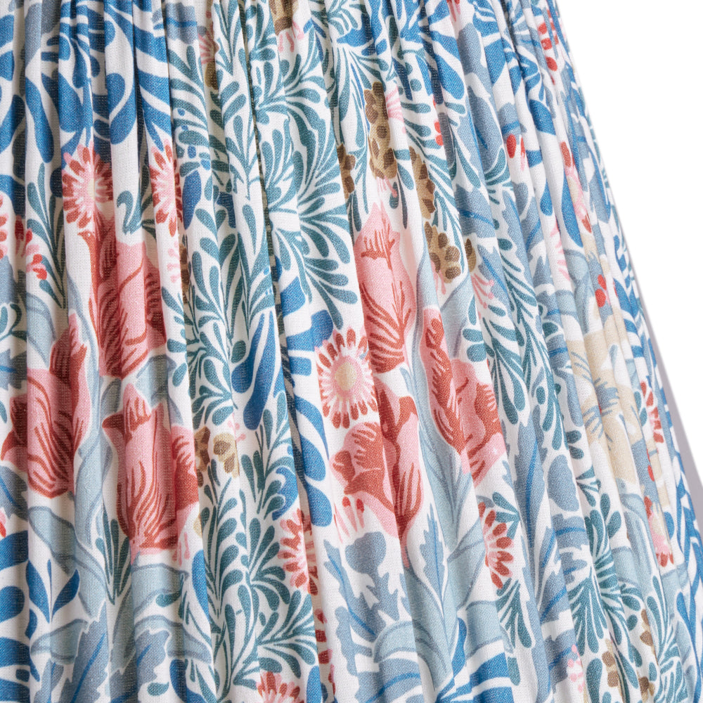 Pooky - 16cm Empire Shade - Indigo and Barbed Berry Bower Printed Cotton - Morris & Co