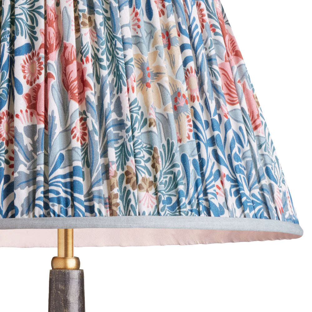 Pooky - 16cm Empire Shade - Indigo and Barbed Berry Bower Printed Cotton - Morris & Co