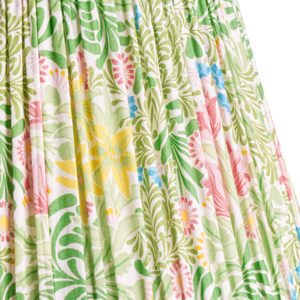Pooky - 25cm Empire Shade - Boughs Green and Rose Bower Printed Cotton - Morris & Co
