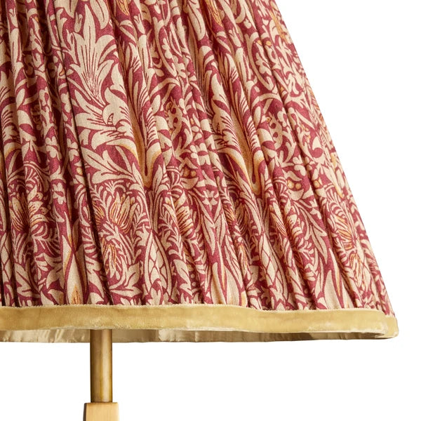 Pooky - 25cm Scalloped Empire Shade - Claret & Gold Silk Snakeshead - Morris & Co.