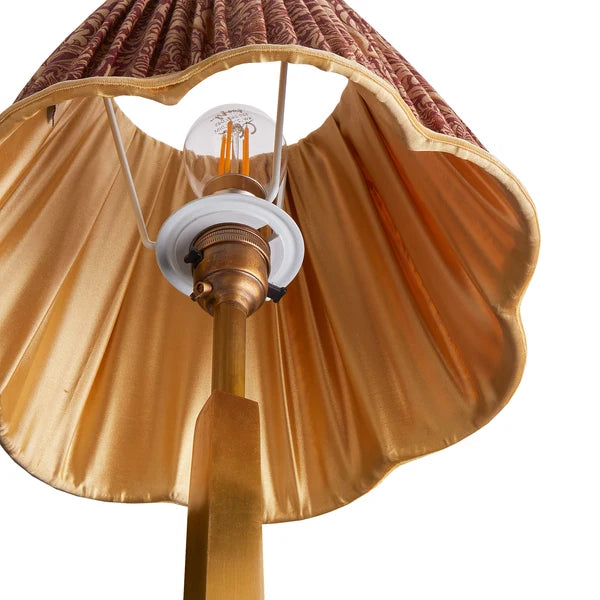 Pooky - 25cm Scalloped Empire Shade - Claret & Gold Silk Snakeshead - Morris & Co.