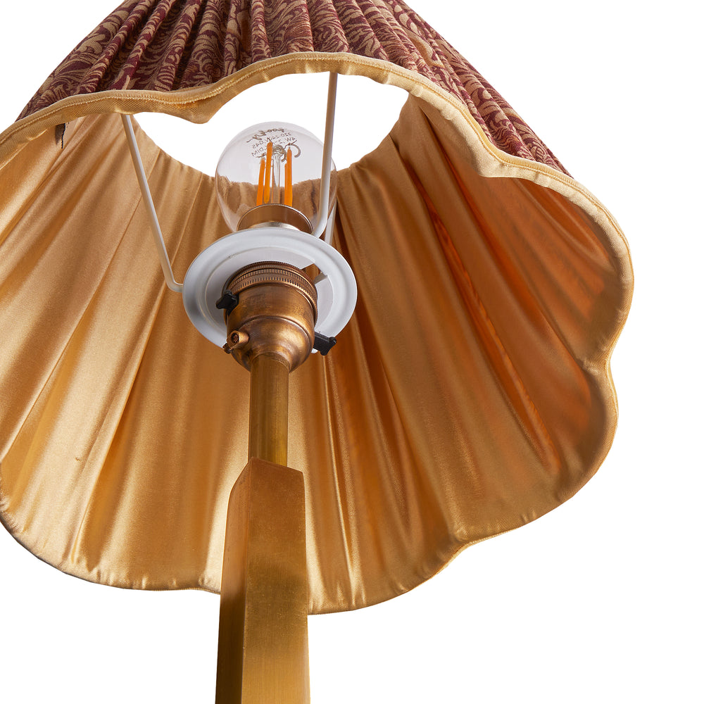 Pooky - 40cm Scalloped Straight Empire Shade - Claret & Gold Silk Snakeshead - Morris & Co