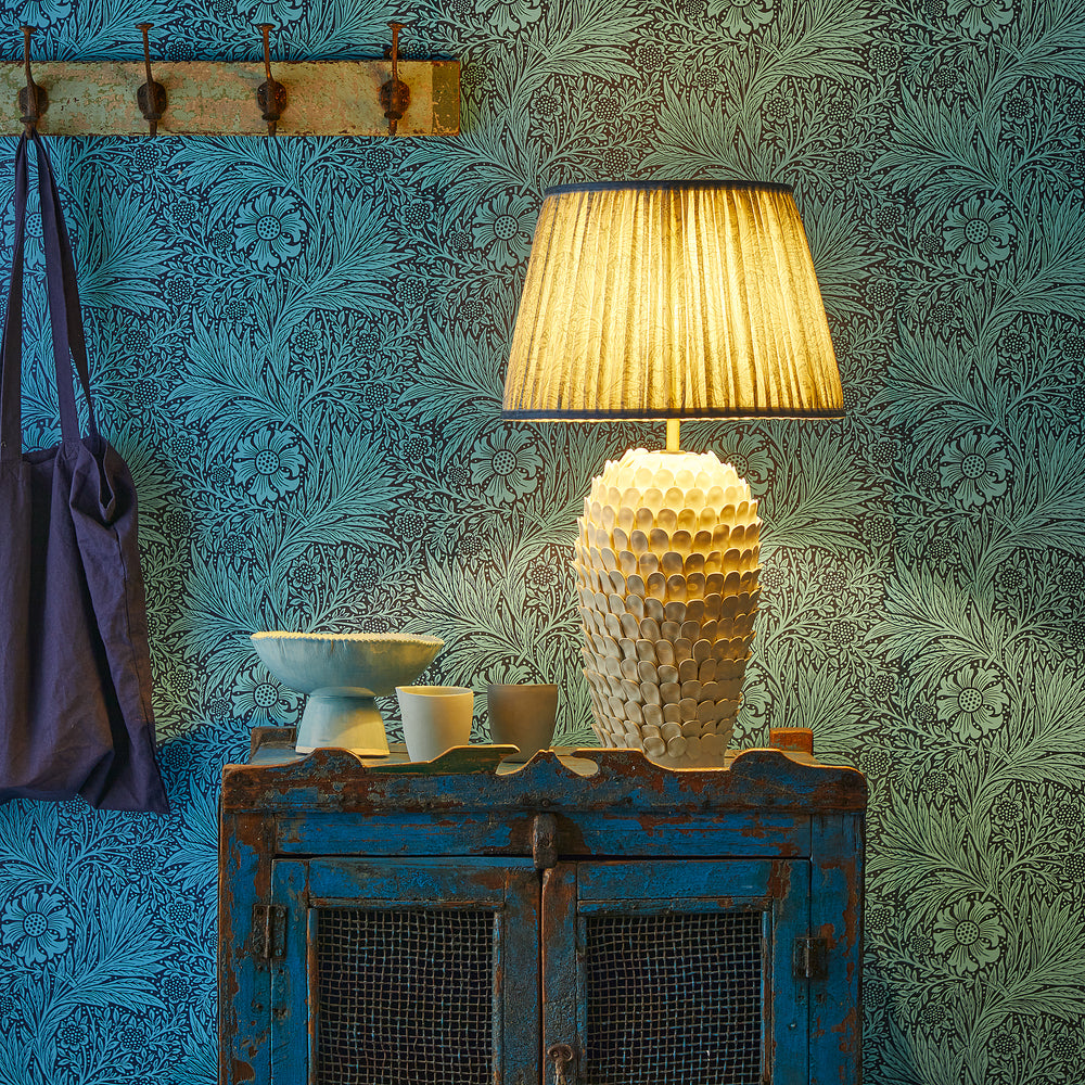 Pooky - 35cm Straight Empire Shade - China Blue Marigold Linen - Morris & Co