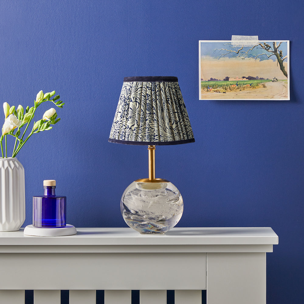 Pooky - 40cm Straight Empire Shade - Indigo Marigold Linen - Morris & Co