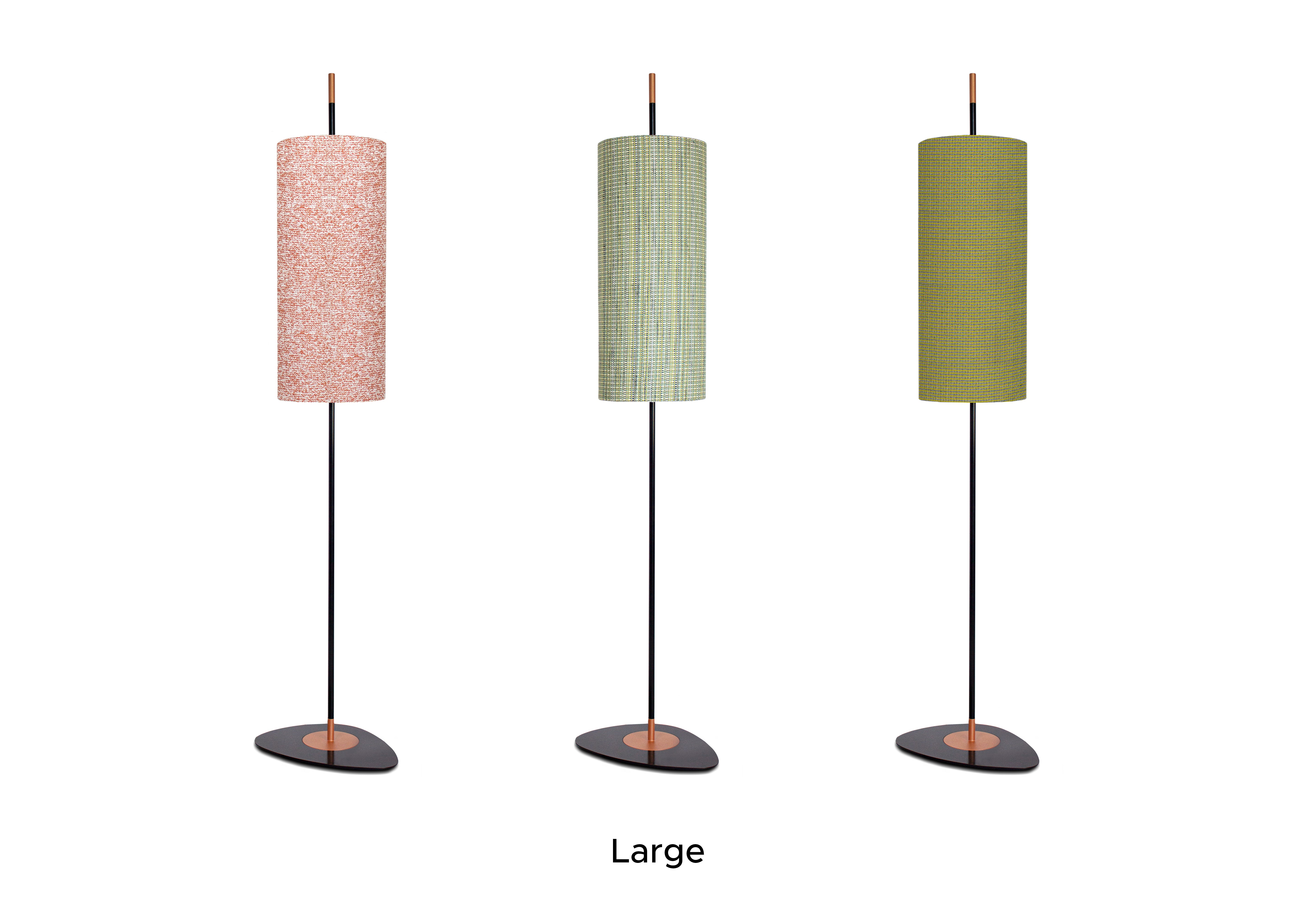 Contardi Lighting Lagoon Floor Lamp - Large - Matt black Finish Copper Lacquered - Noumea Goyave (Pierre Frey)