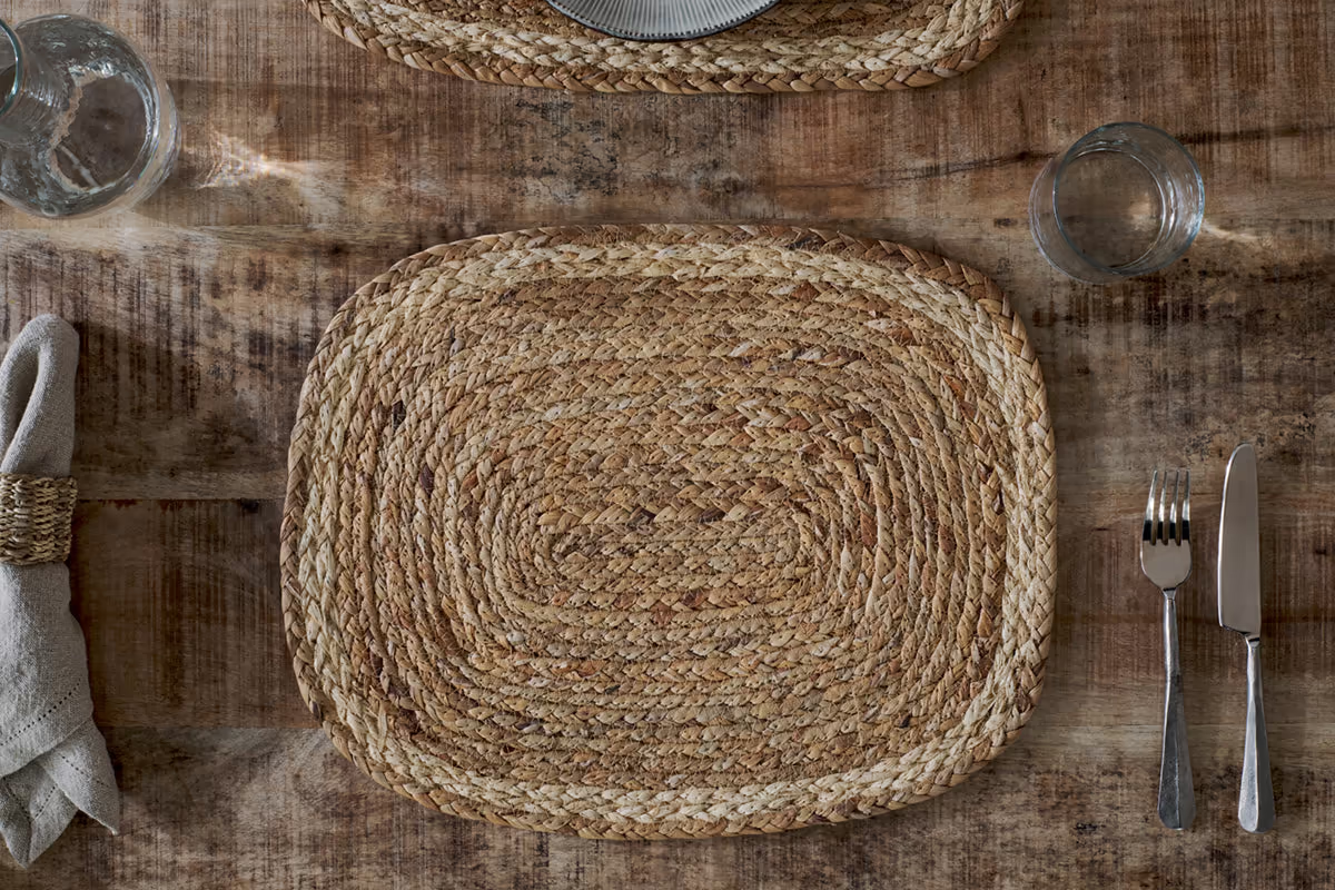 Nkuku - Lam Rectangular Tablemats - Natural (Set of 4)
