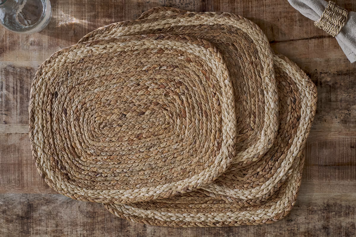 Nkuku - Lam Rectangular Tablemats - Natural (Set of 4)