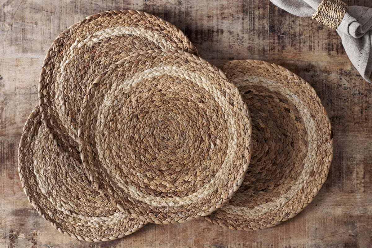 Nkuku - Lam Round Tablemats - Natural (Set of 4)