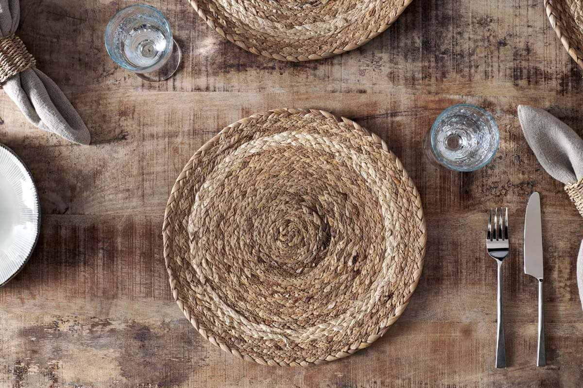 Nkuku - Lam Round Tablemats - Natural (Set of 4)