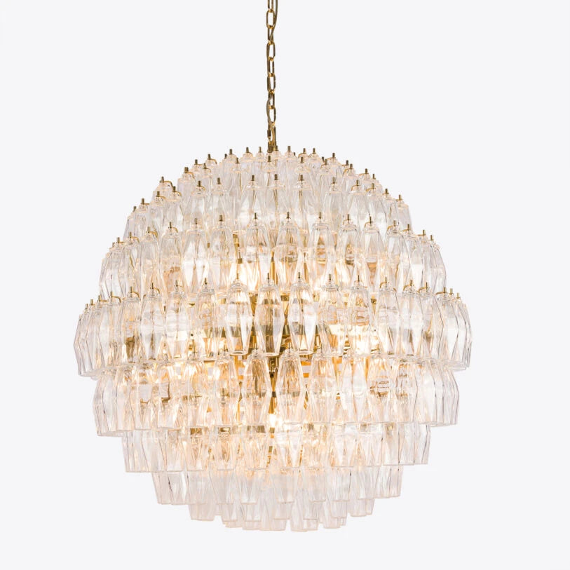 Pure White Lines Clear Pallina Chandelier