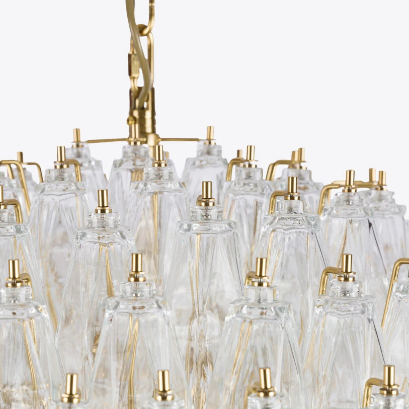 Pure White Lines Clear Pallina Chandelier