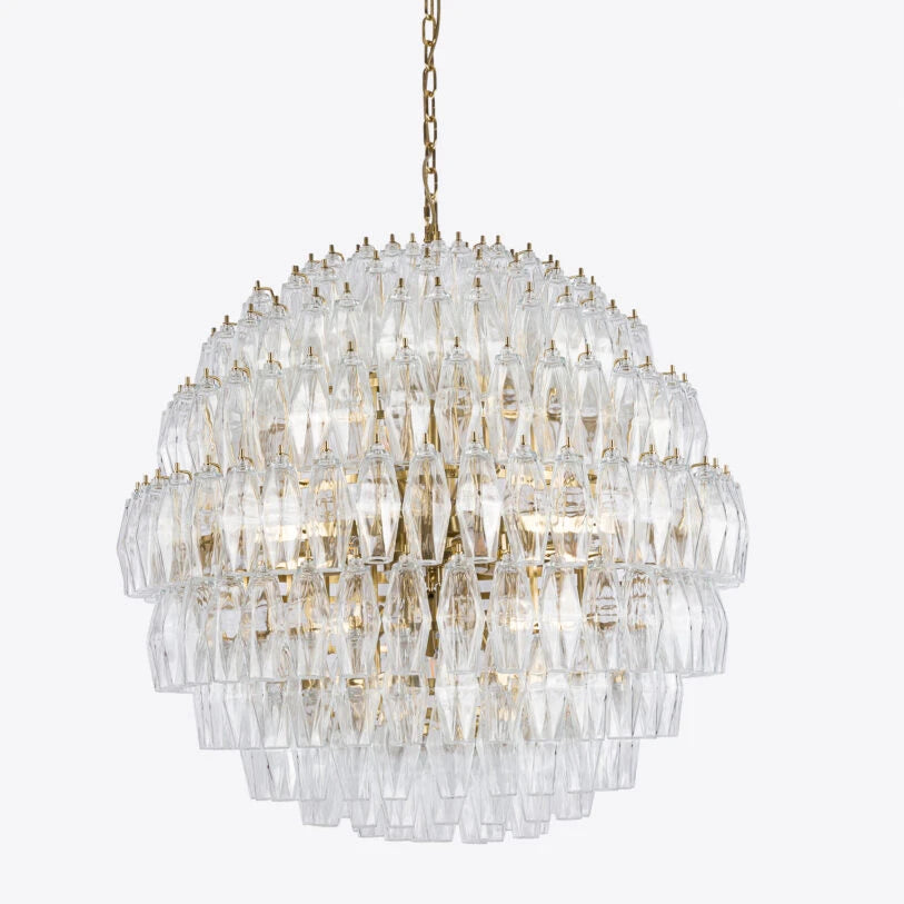 Pure White Lines Clear Pallina Chandelier