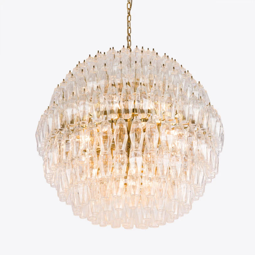 Pure White Lines Clear Pallina Chandelier