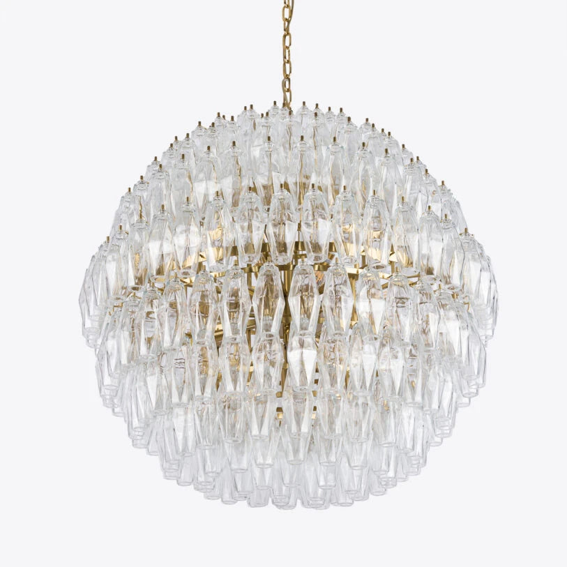 Pure White Lines Clear Pallina Chandelier