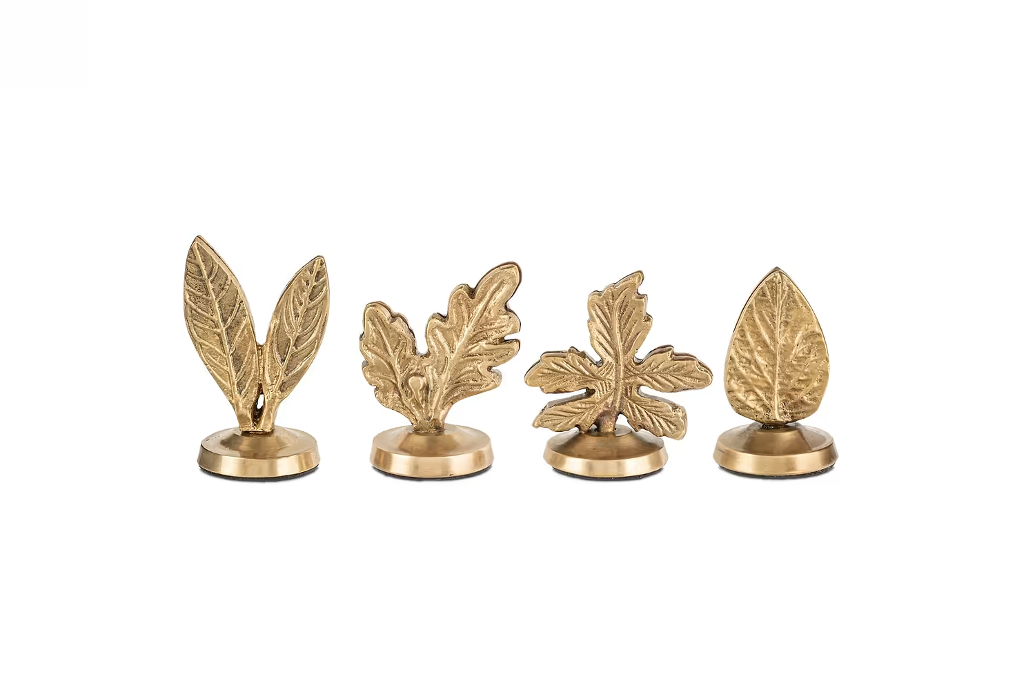 Nkuku - Leaf Brass Place Card Holders (Set of 4)