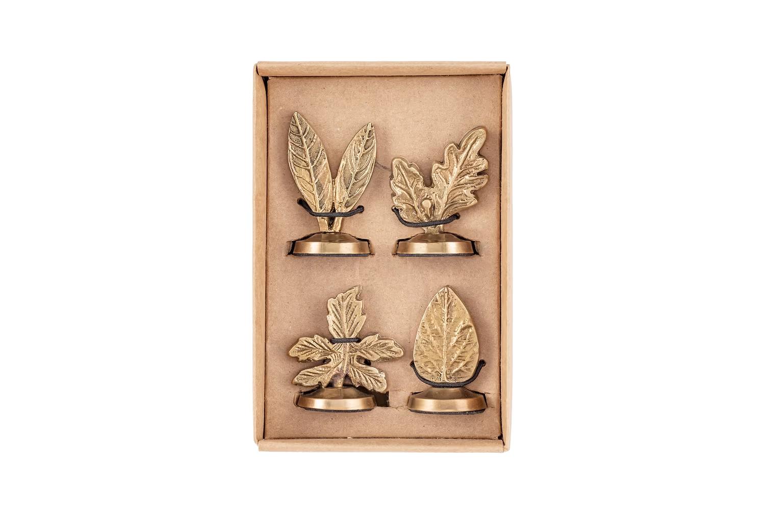 Nkuku - Leaf Brass Place Card Holders (Set of 4)