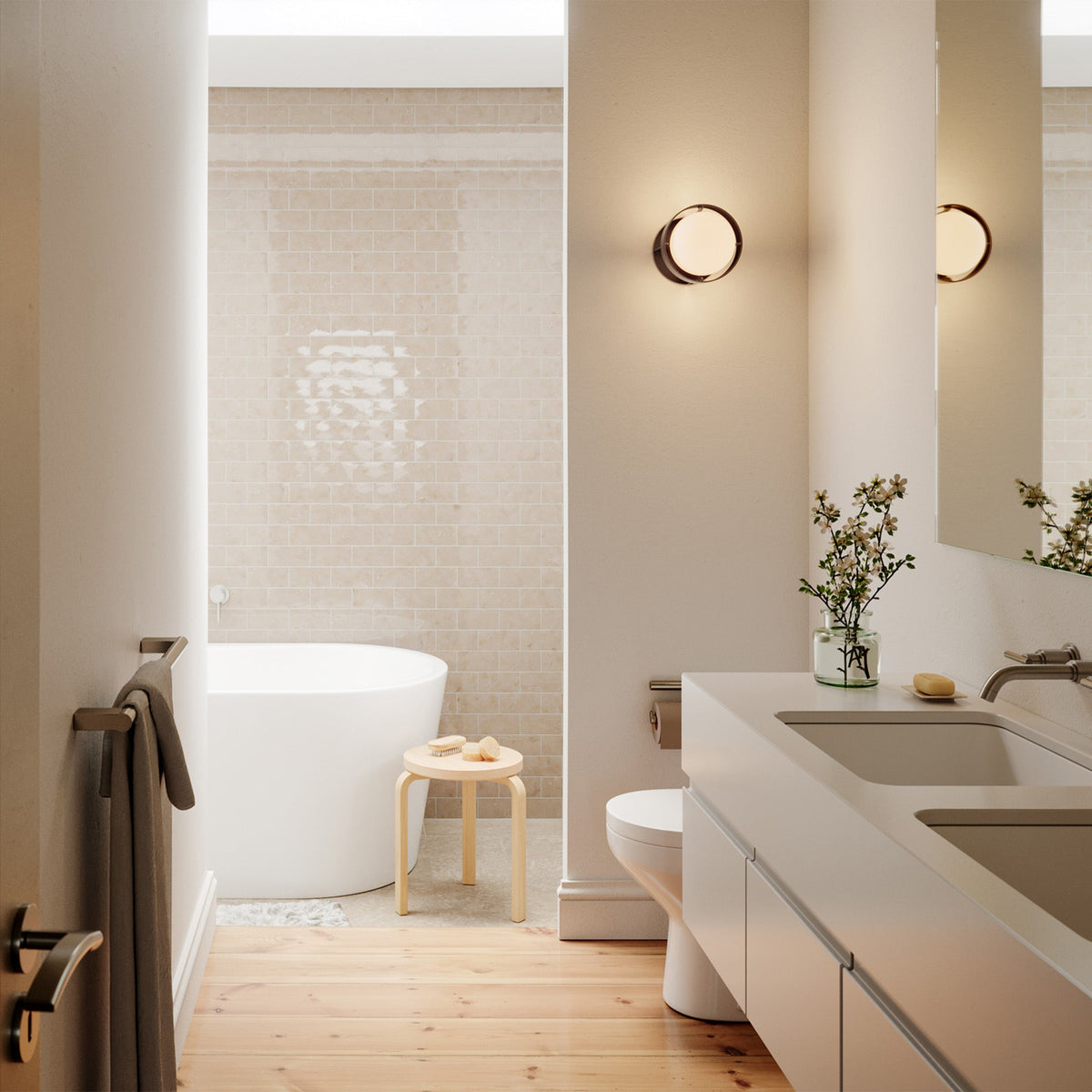 Tala Loop Wall Light in Gold + Sphere IV