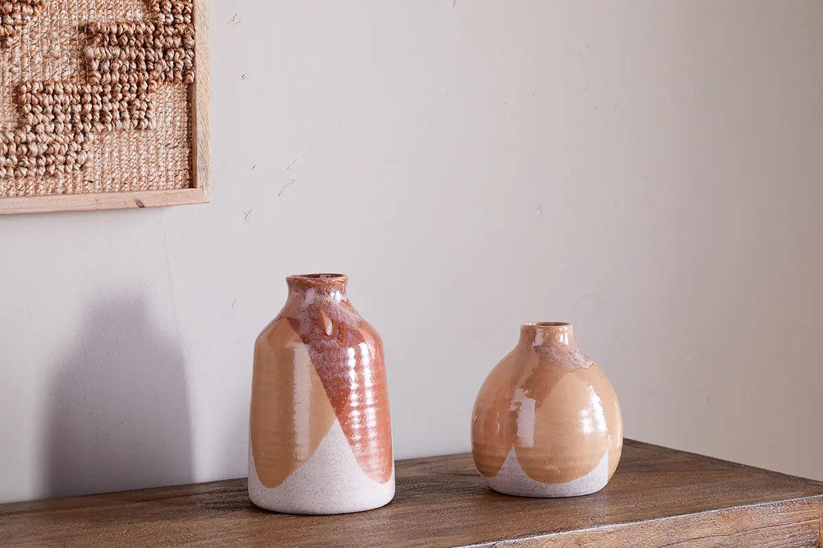 Nkuku - Lucia Ceramic Vase - Terracotta Mix - Large