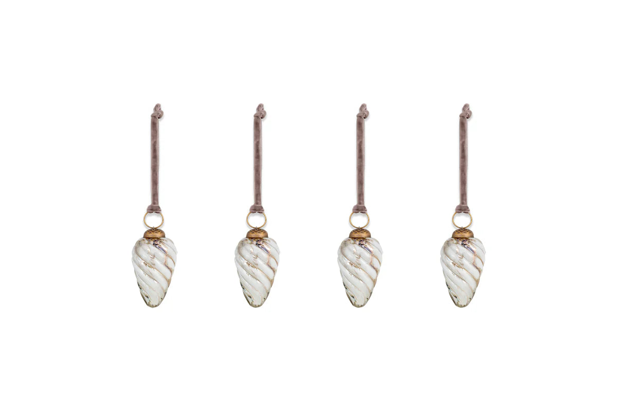 Nkuku Maran Baubles - Gold & Cream - (Set of 4)